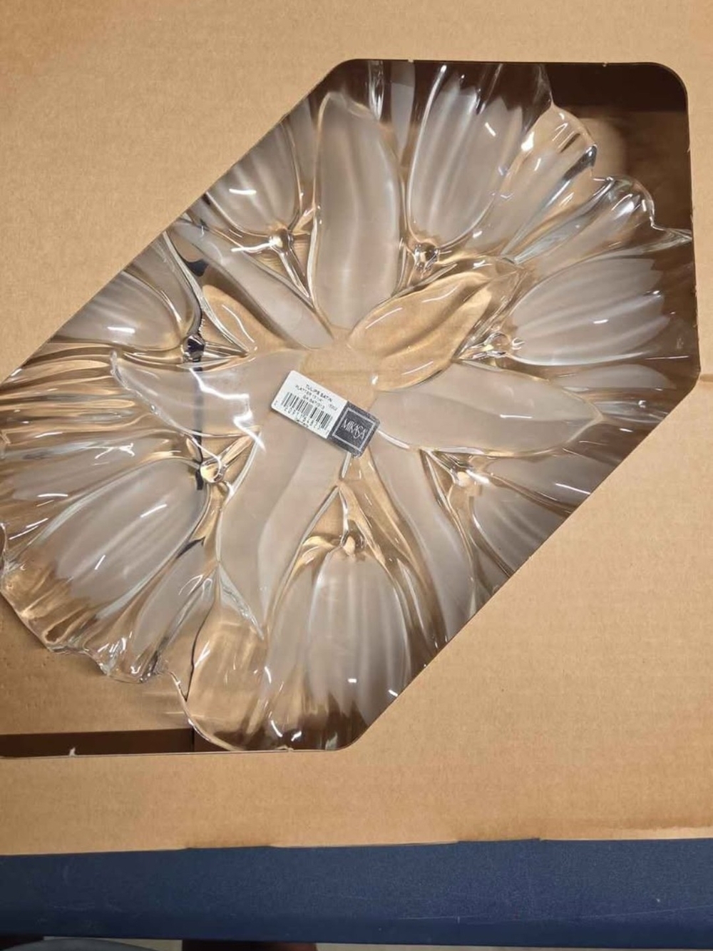 Mikasa Glass Floral Serving Platter - Clear
